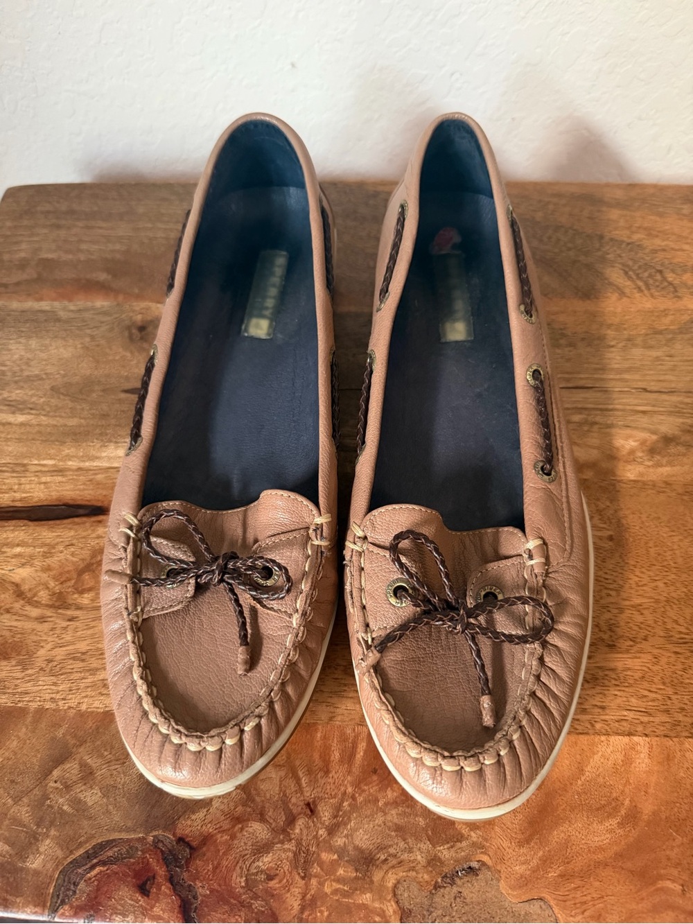 Women's Tan Moccasin Slip-On Loafers